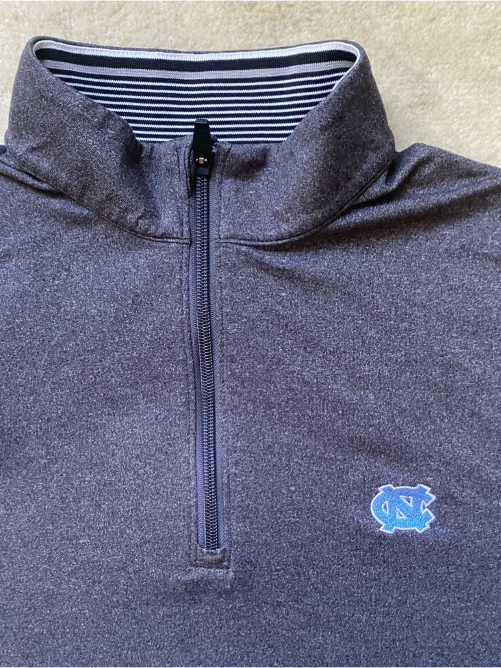 Cutter & Buck UNC North Carolina Tar Heels 1/4 Zip Pullover Gray Mens Small